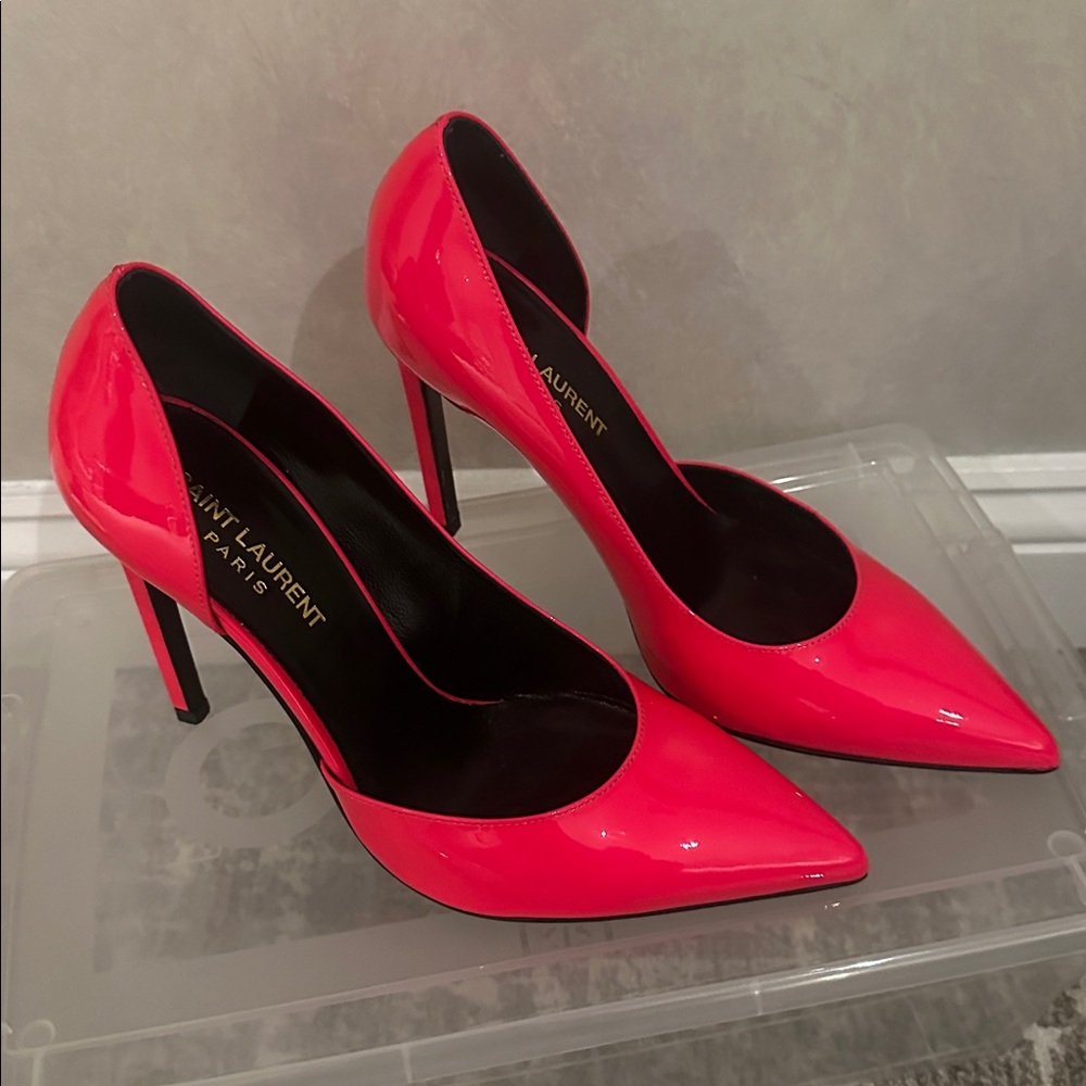 Yves Saint Laurent Patent Leather  Women's Hot Pink Heels Size 36.5